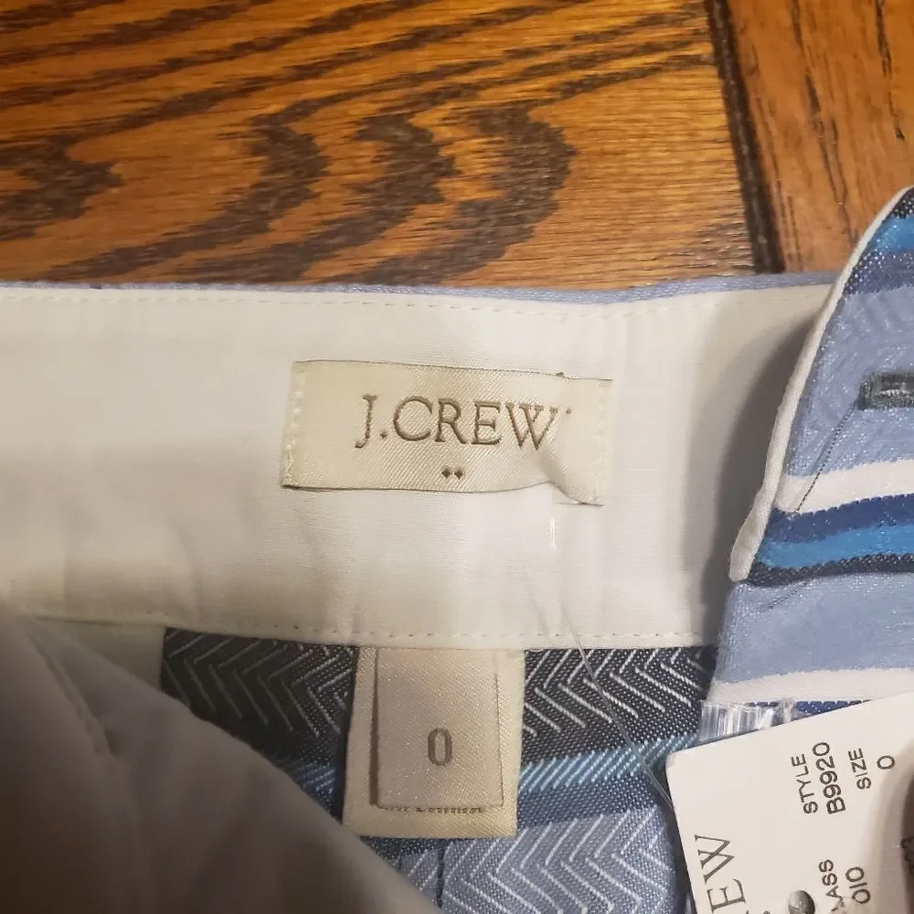 NWT  J Crew  striped shorts size 0